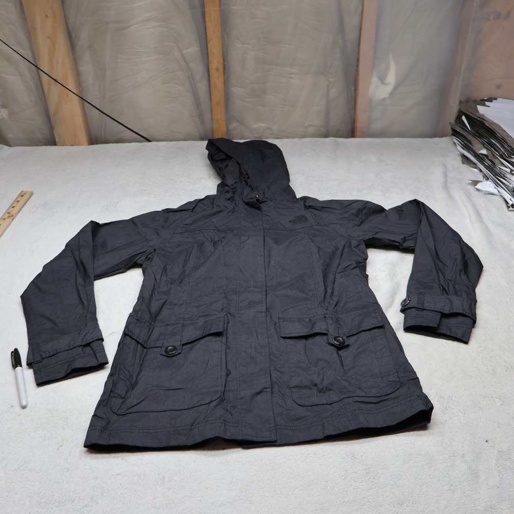 North Face‎ Jacket Womens Medium Black Waterproof Full Zip Hooded Utility Parka